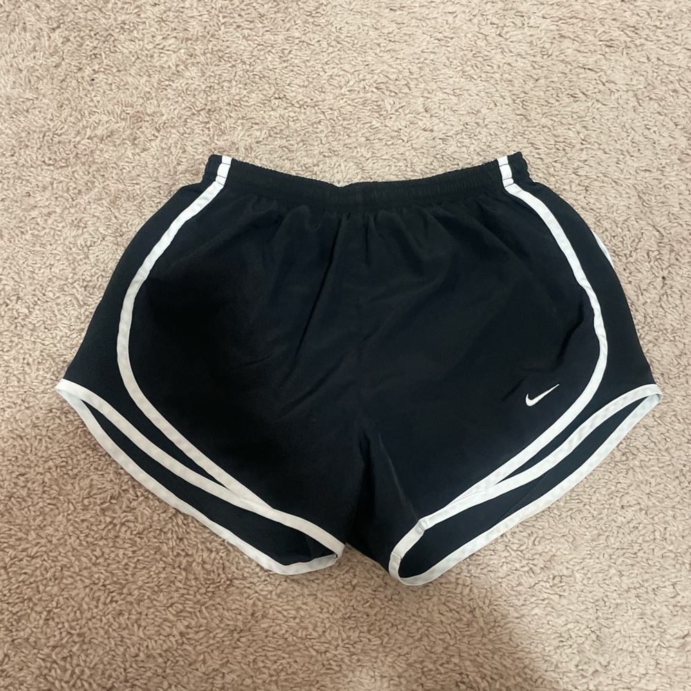 Nike Women's Black and White Athletic Shorts